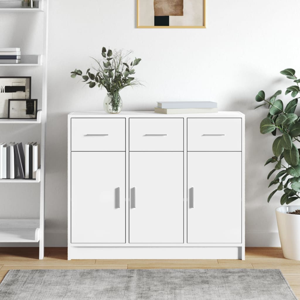 Sideboard, white, 91x28x75cm, engineered wood
