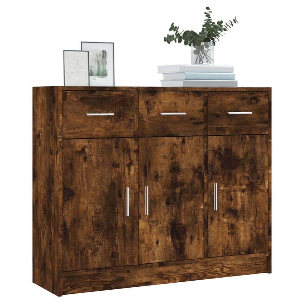 Sideboard, smoky oak, 91x28x75cm, engineered wood
