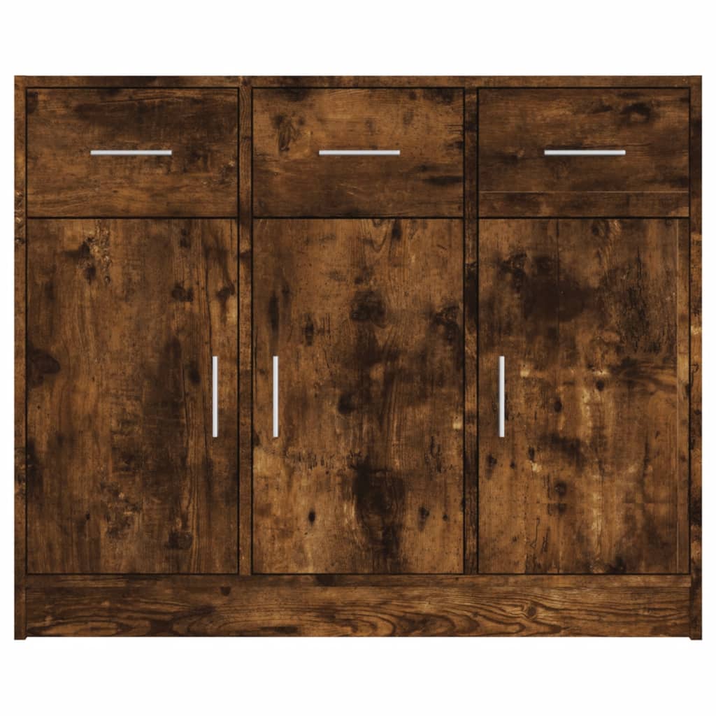 Sideboard, smoky oak, 91x28x75cm, engineered wood