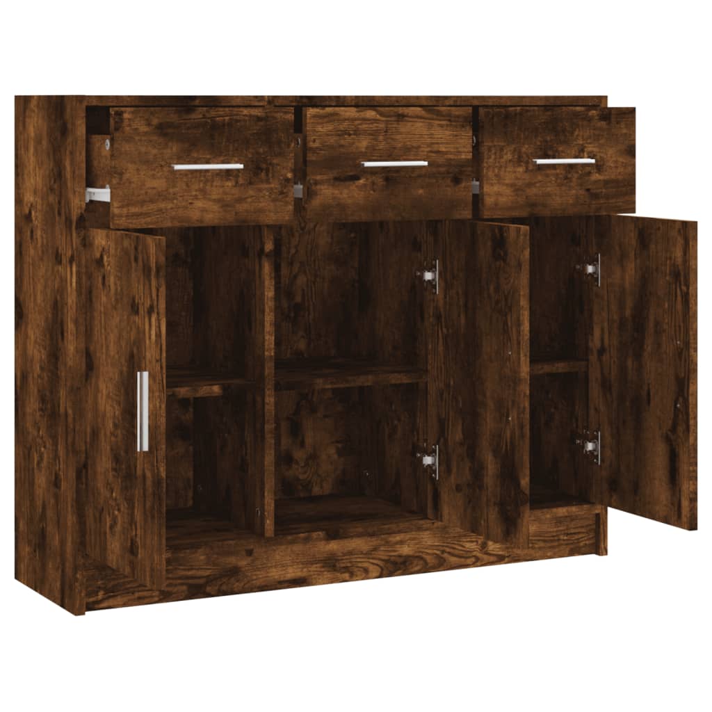 Sideboard, smoky oak, 91x28x75cm, engineered wood