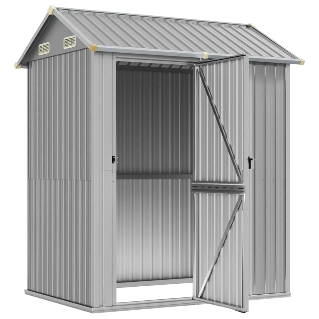 Garden shed, light grey, 192x152.5x237cm, steel