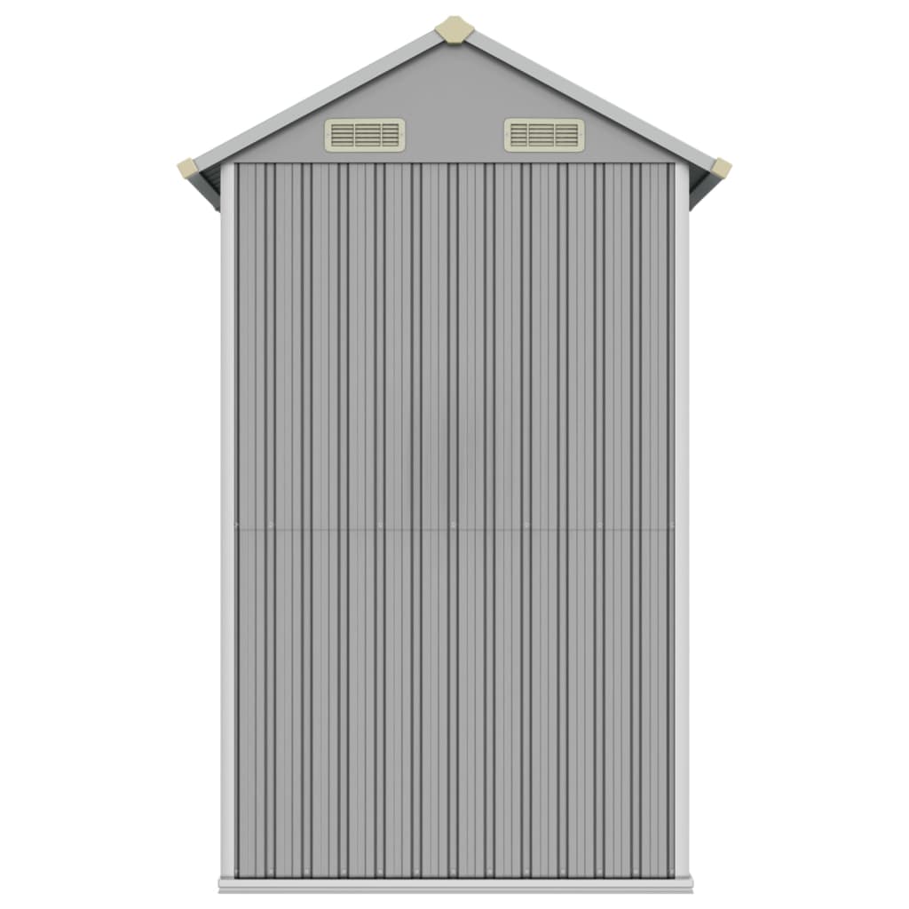 Garden shed, light grey, 192x152.5x237cm, steel