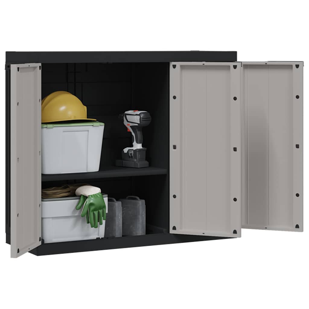 Lauko spintelė daiktams, pilkos/juodos spalvos, 97x37x85cm, PP