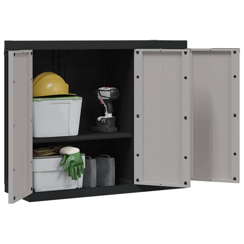 Lauko spintelė daiktams, pilkos/juodos spalvos, 97x37x85cm, PP