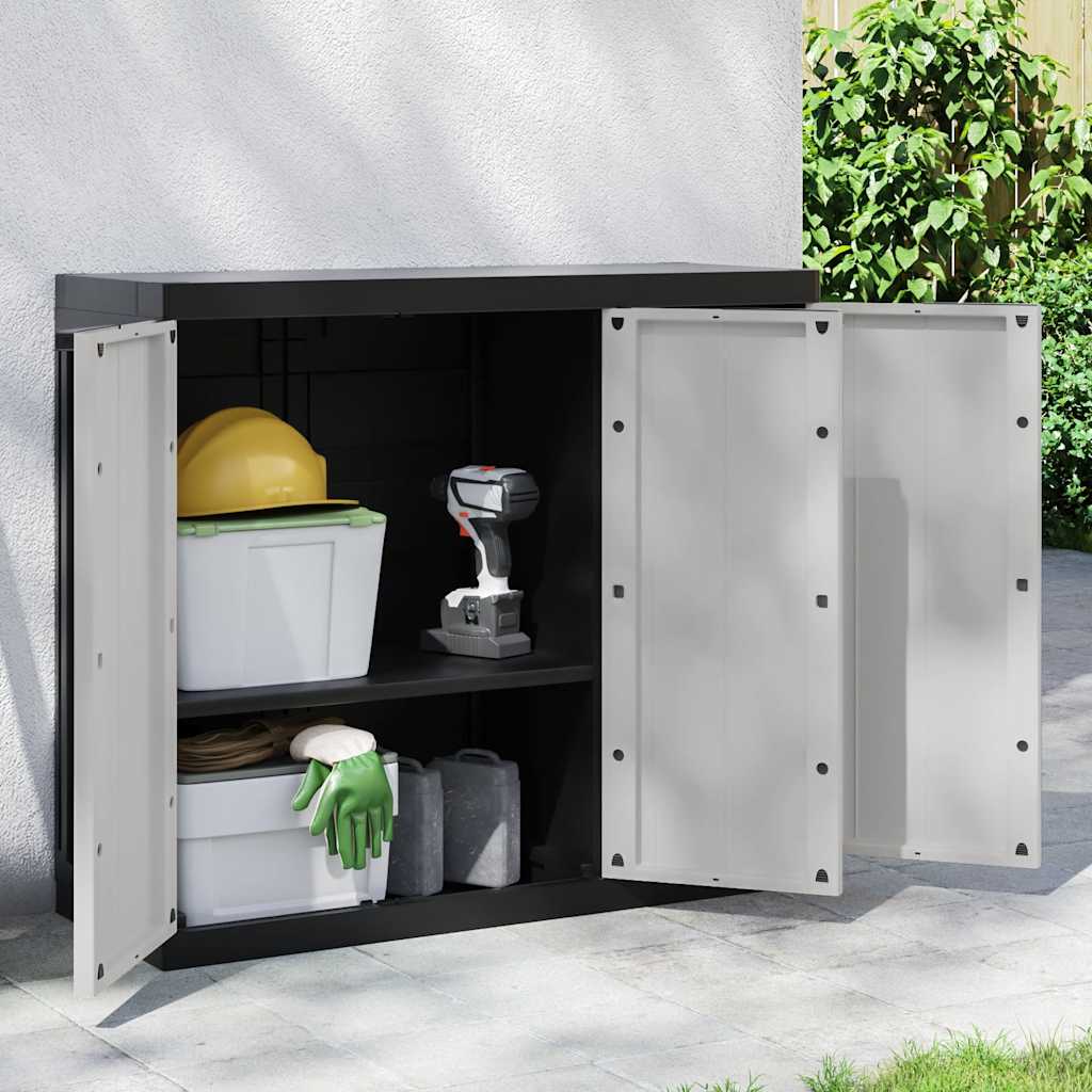 Lauko spintelė daiktams, pilkos/juodos spalvos, 97x37x85cm, PP