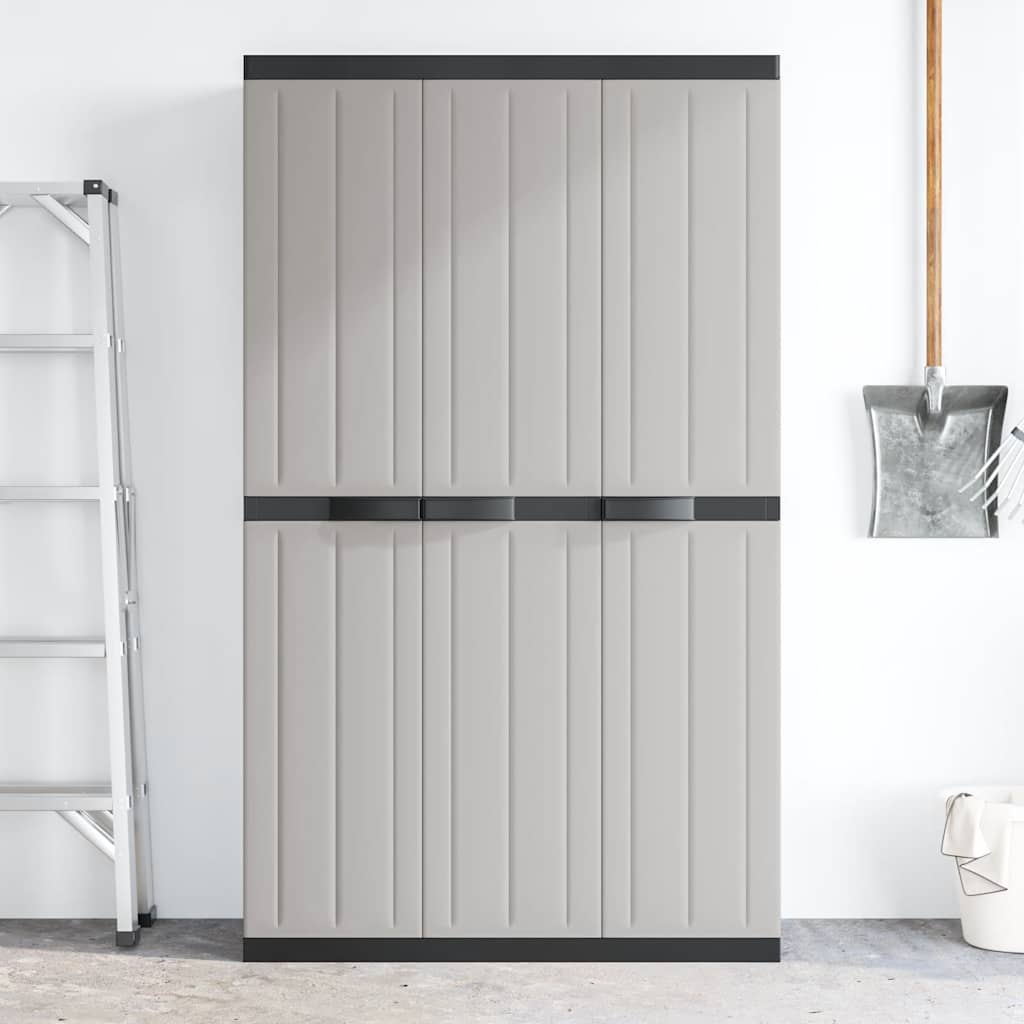 Lauko spintelė daiktams, pilkos/juodos spalvos, 97x37x165cm, PP