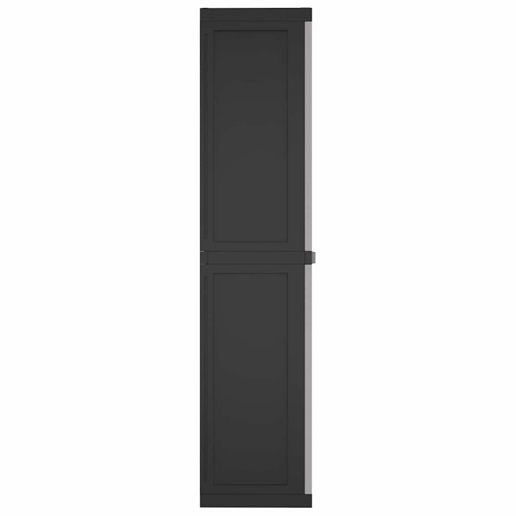 Lauko spintelė daiktams, pilkos/juodos spalvos, 97x37x165cm, PP