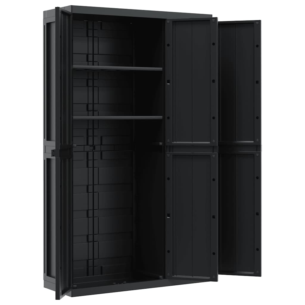 Lauko spintelė daiktams, juodos spalvos, 97x37x165cm, PP