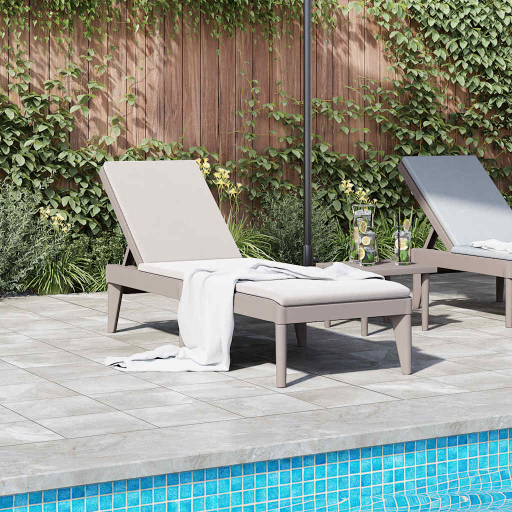 Sun lounger, cappuccino, 186x60x29cm, PP
