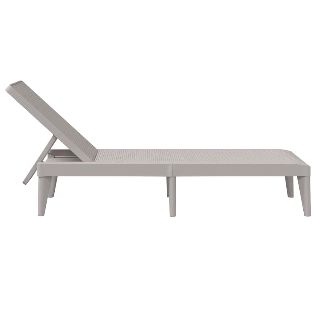 Sun lounger, cappuccino, 186x60x29cm, PP