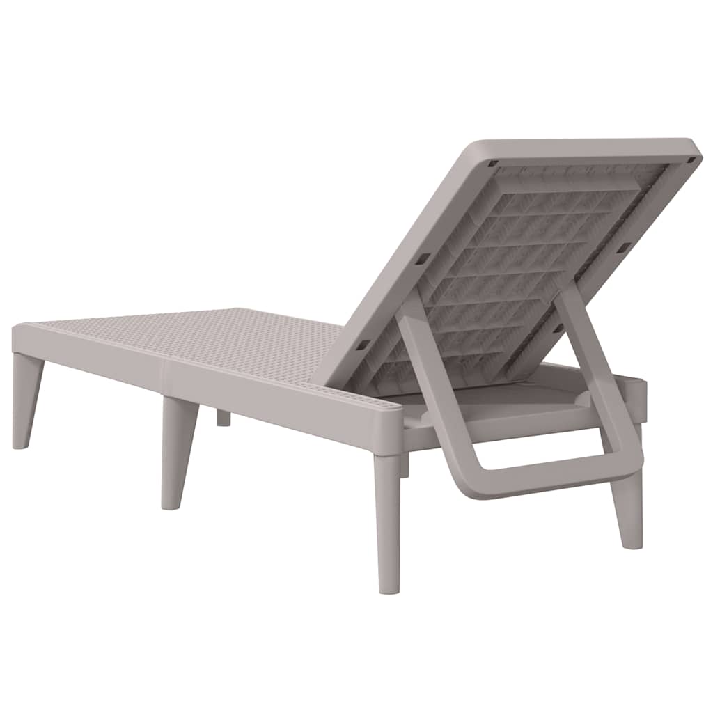 Sun lounger, cappuccino, 186x60x29cm, PP