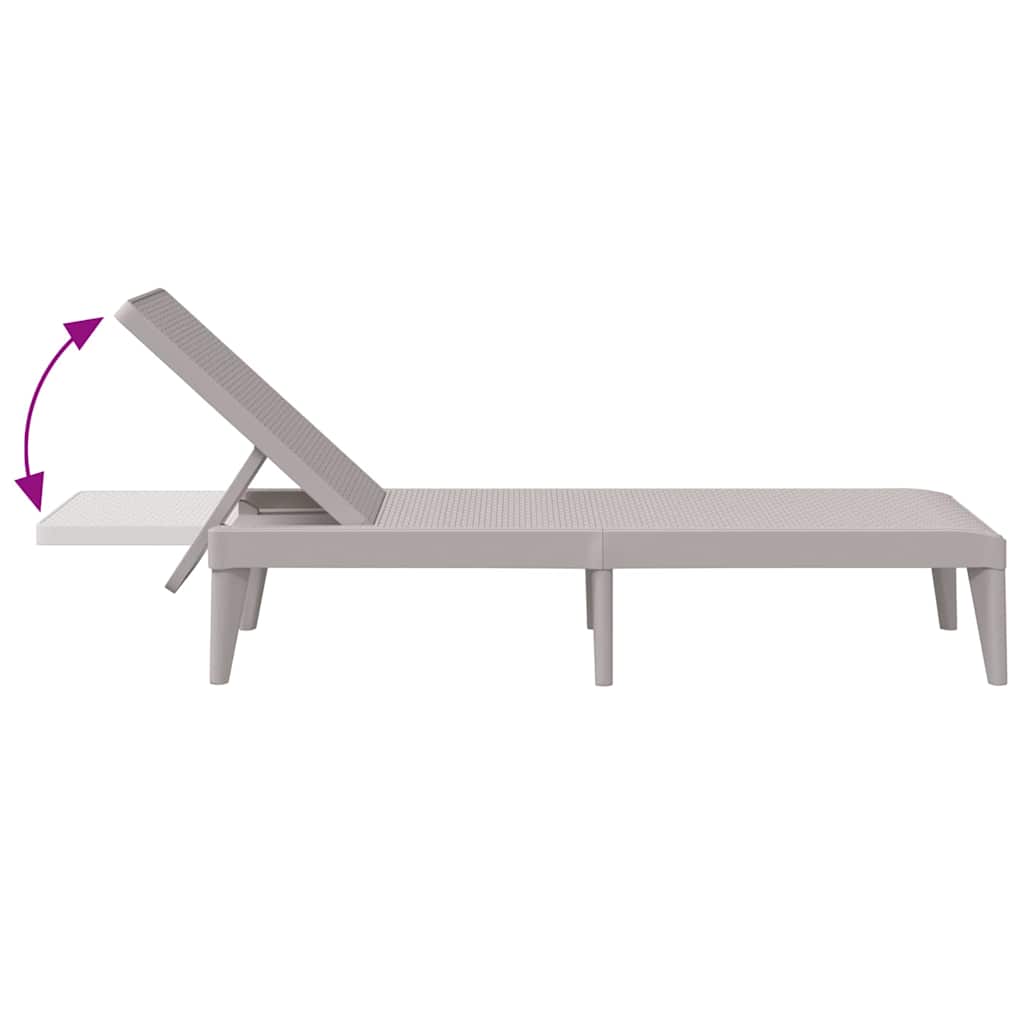 Sun lounger, cappuccino, 186x60x29cm, PP