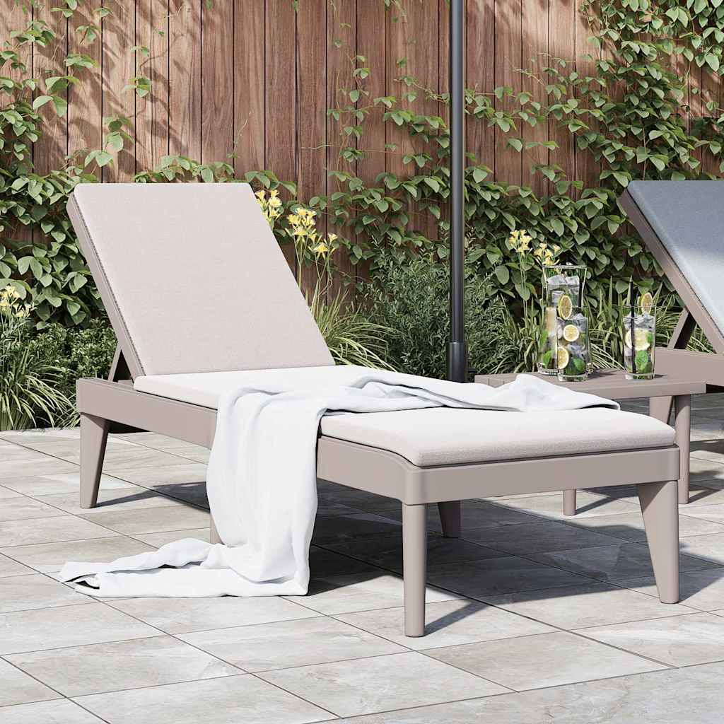 Sun lounger, cappuccino, 186x60x29cm, PP