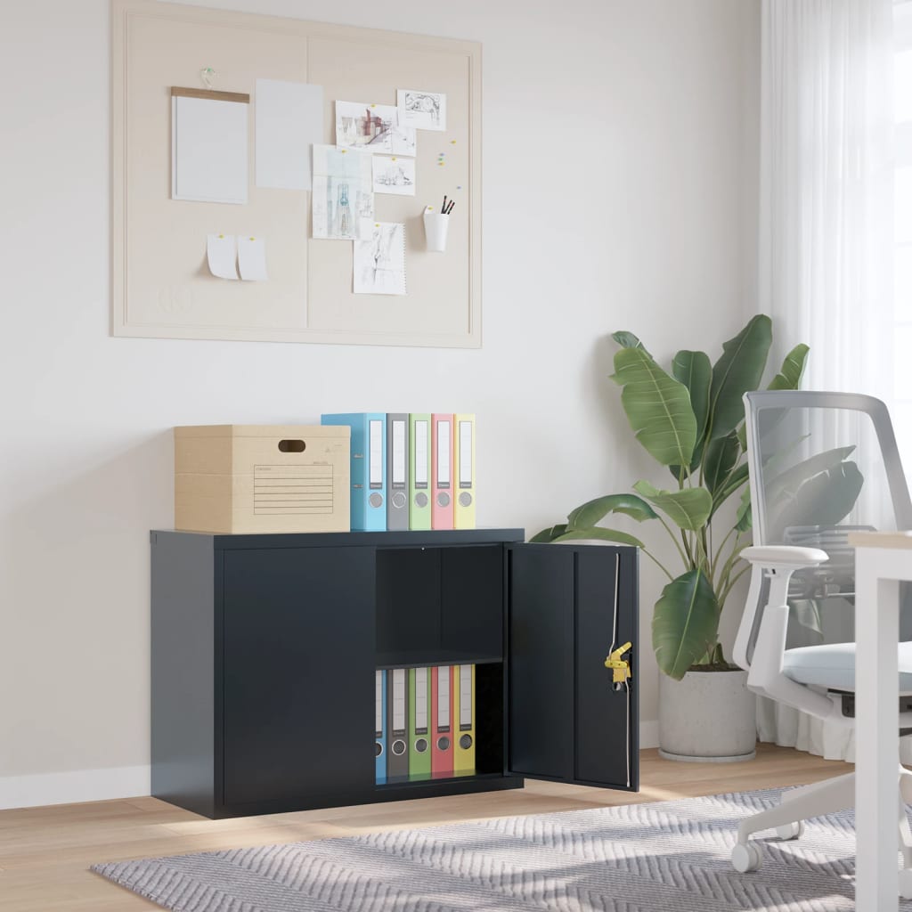 Filing cabinet, anthracite, 90x40x70cm, steel