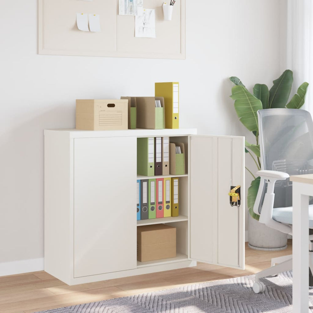 Filing cabinet, white, 90x40x90cm, steel