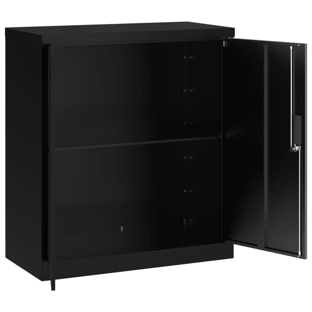 Document cabinet, black, 79x40x90cm, steel