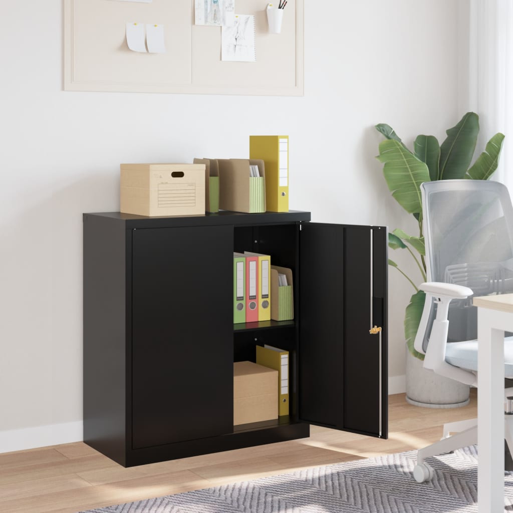 Document cabinet, black, 79x40x90cm, steel