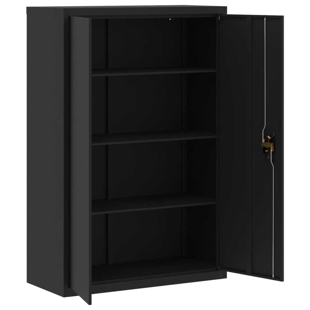 Document cabinet, black, 90x40x140cm, steel