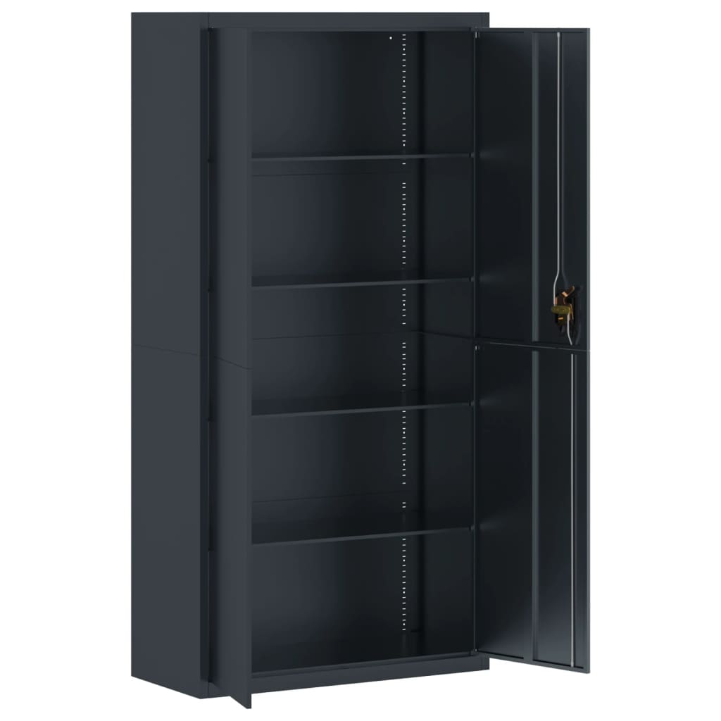 Filing cabinet, anthracite, 90x40x180cm, steel