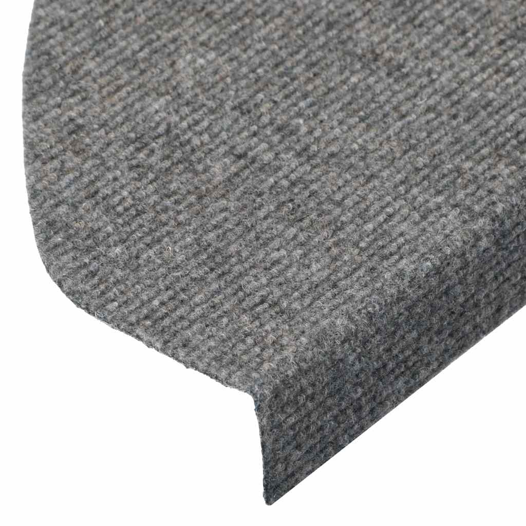 Lipnūs laiptų kilimėliai, 10vnt., pilki, 65x22,5x3,5cm