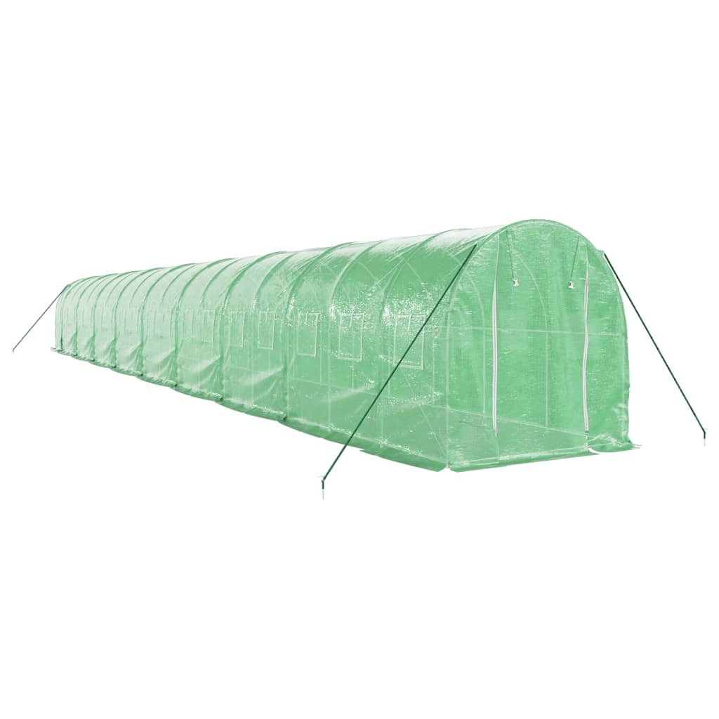 Šiltnamis su plieno rėmu, žalios spalvos, 18x2x2m, 36m²