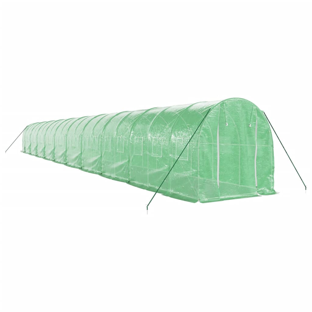 Šiltnamis su plieno rėmu, žalios spalvos, 20x2x2m, 40m²