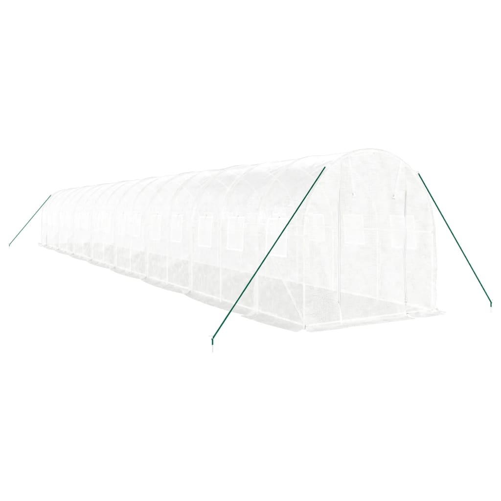 Šiltnamis su plieno rėmu, baltos spalvos, 16x2x2m, 32m²