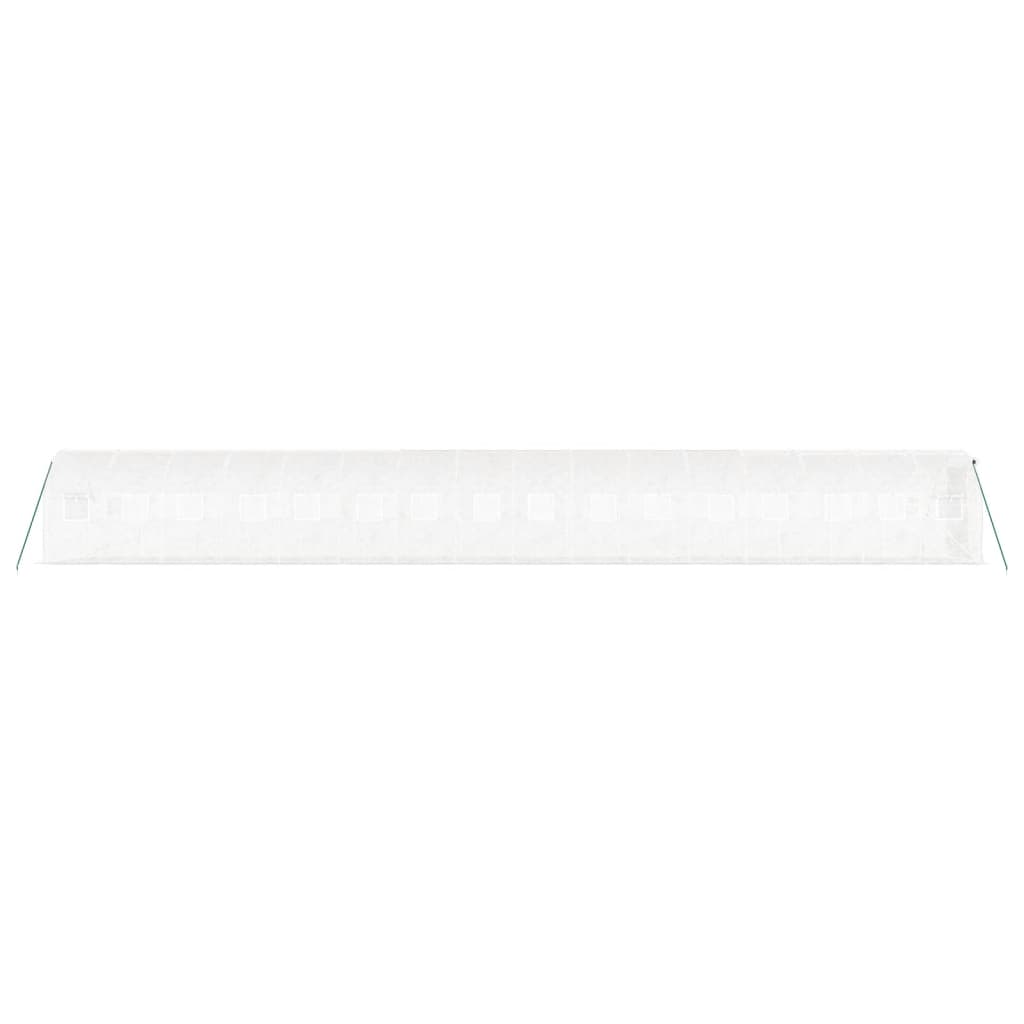 Šiltnamis su plieno rėmu, baltos spalvos, 16x2x2m, 32m²
