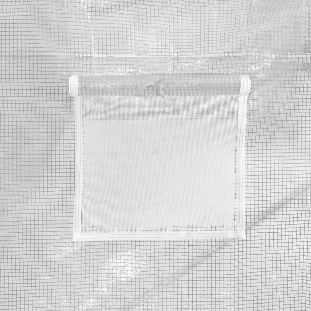 Šiltnamis su plieno rėmu, baltos spalvos, 16x2x2m, 32m²