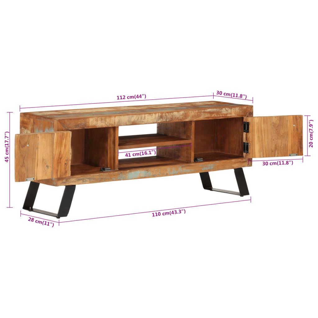 Televizora skapītis, 112x30x45cm, pārstrādāta koksne