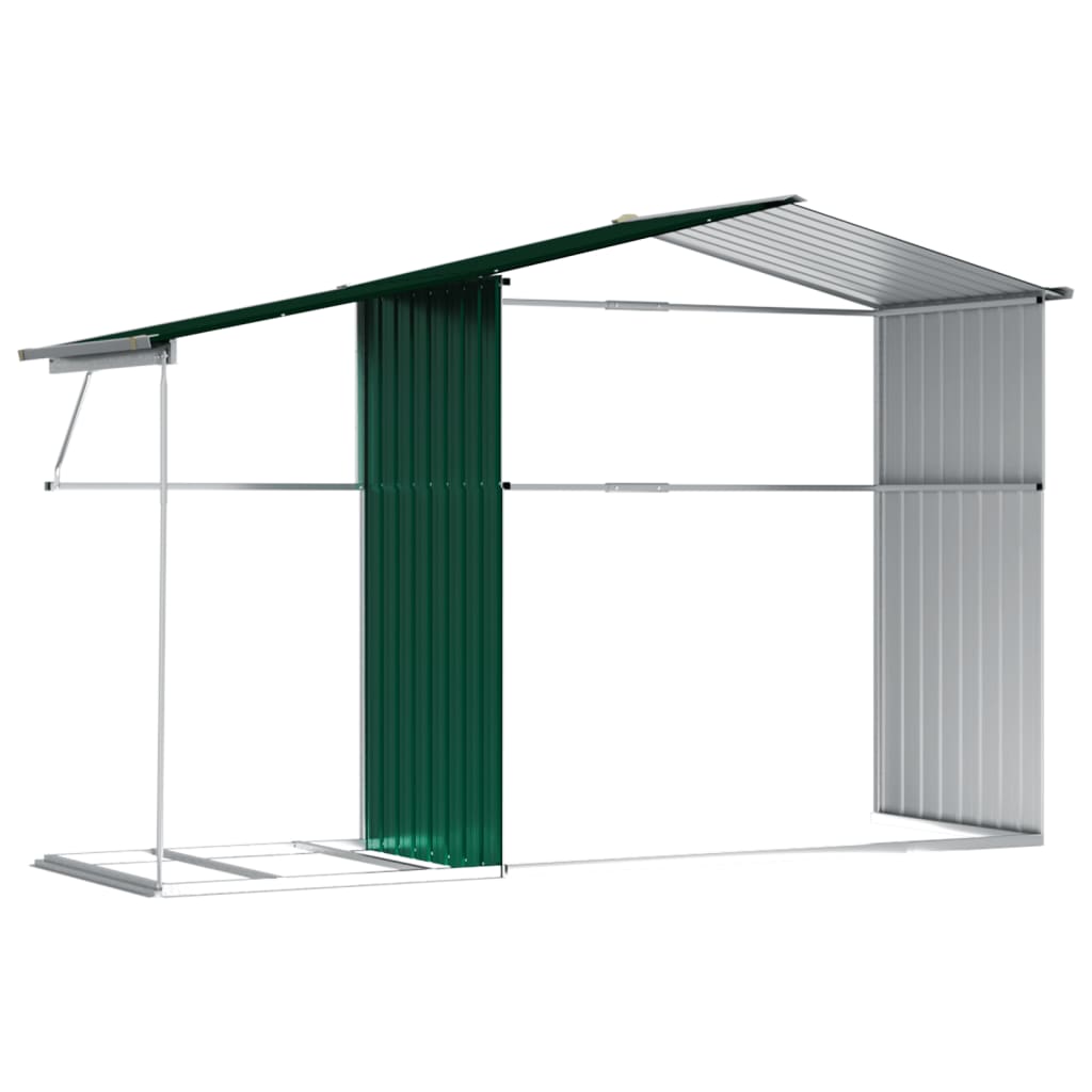 Sodo pašiūrė, žalia, 277x192,5x179cm, galvanizuotas plienas