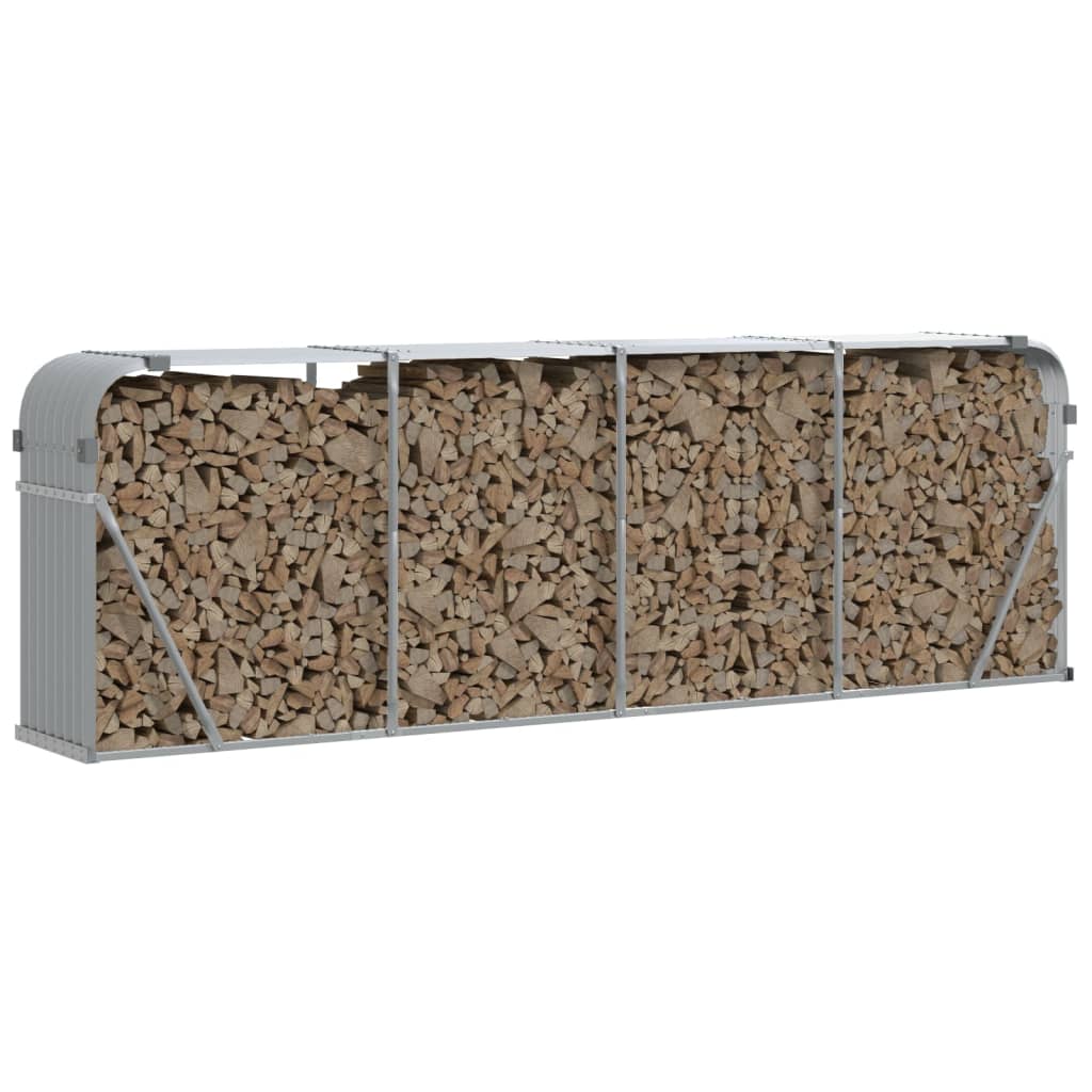 Log holder, light grey, 300x45x100cm, galvanized steel