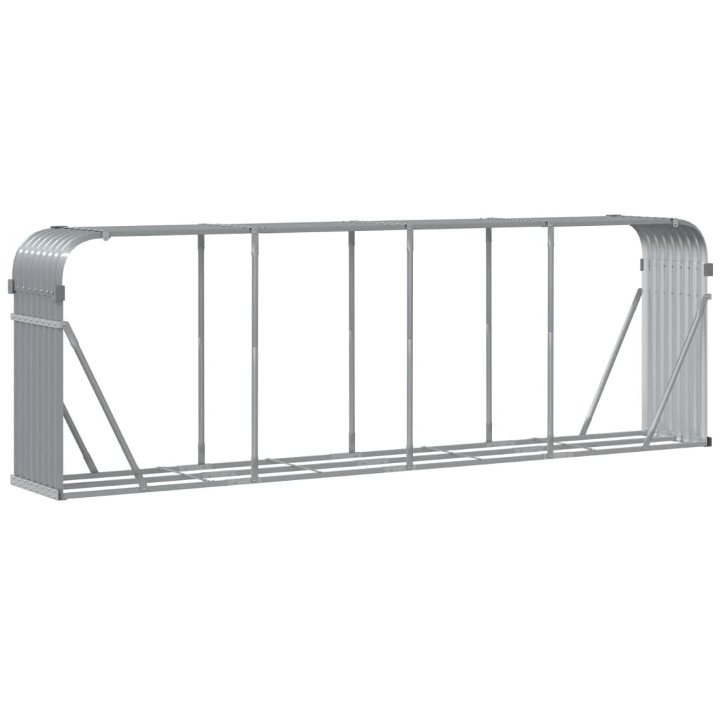 Log holder, light grey, 300x45x100cm, galvanized steel