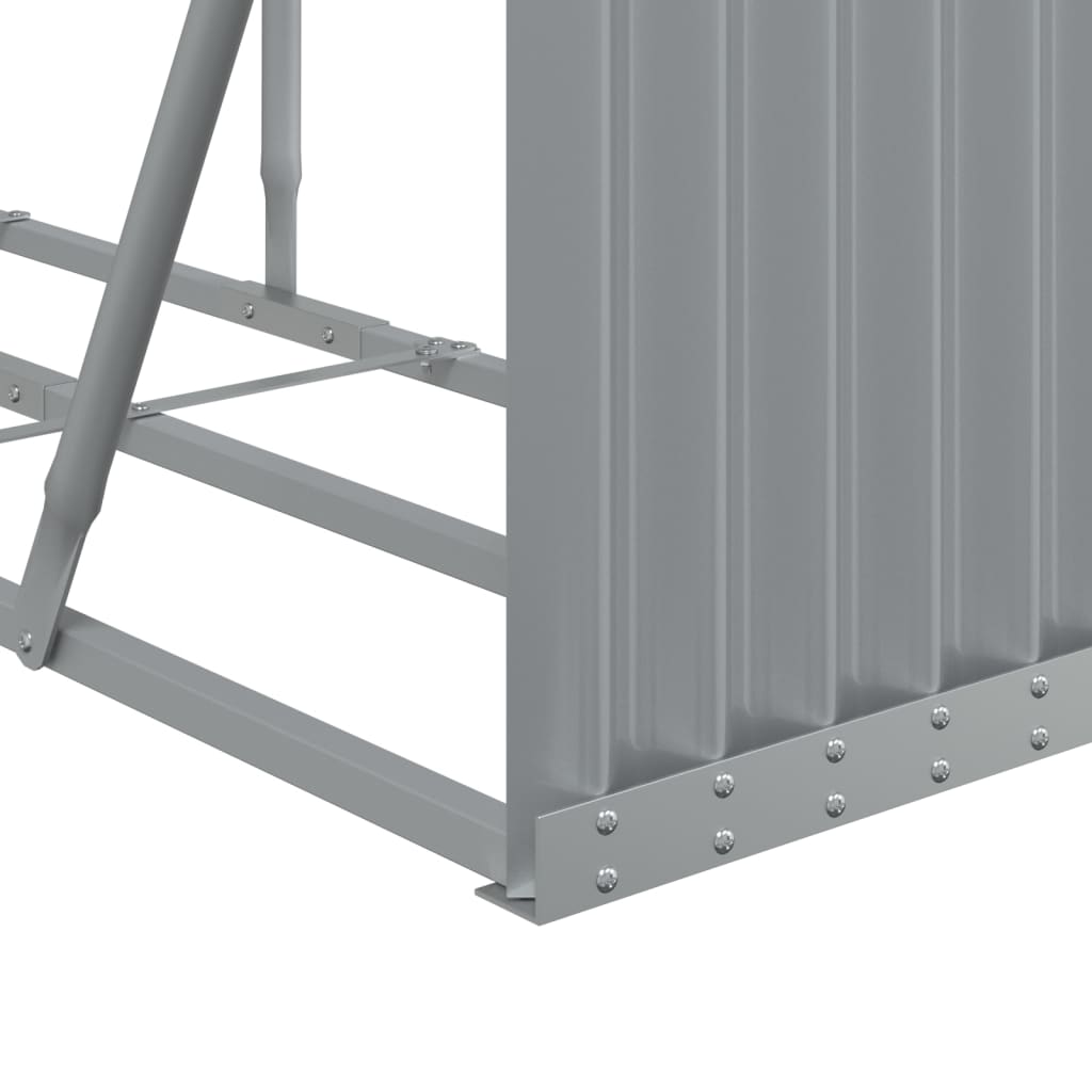 Log holder, light grey, 300x45x100cm, galvanized steel