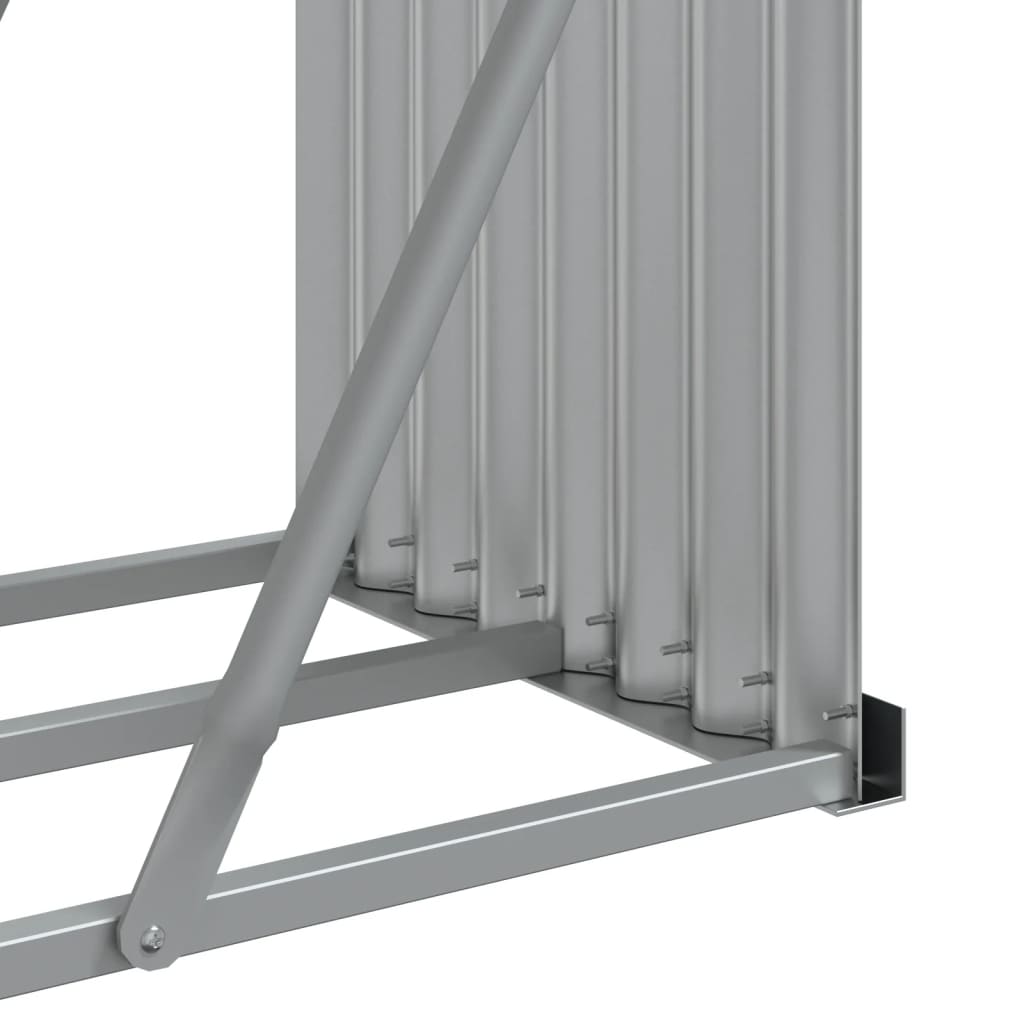 Log holder, light grey, 300x45x100cm, galvanized steel