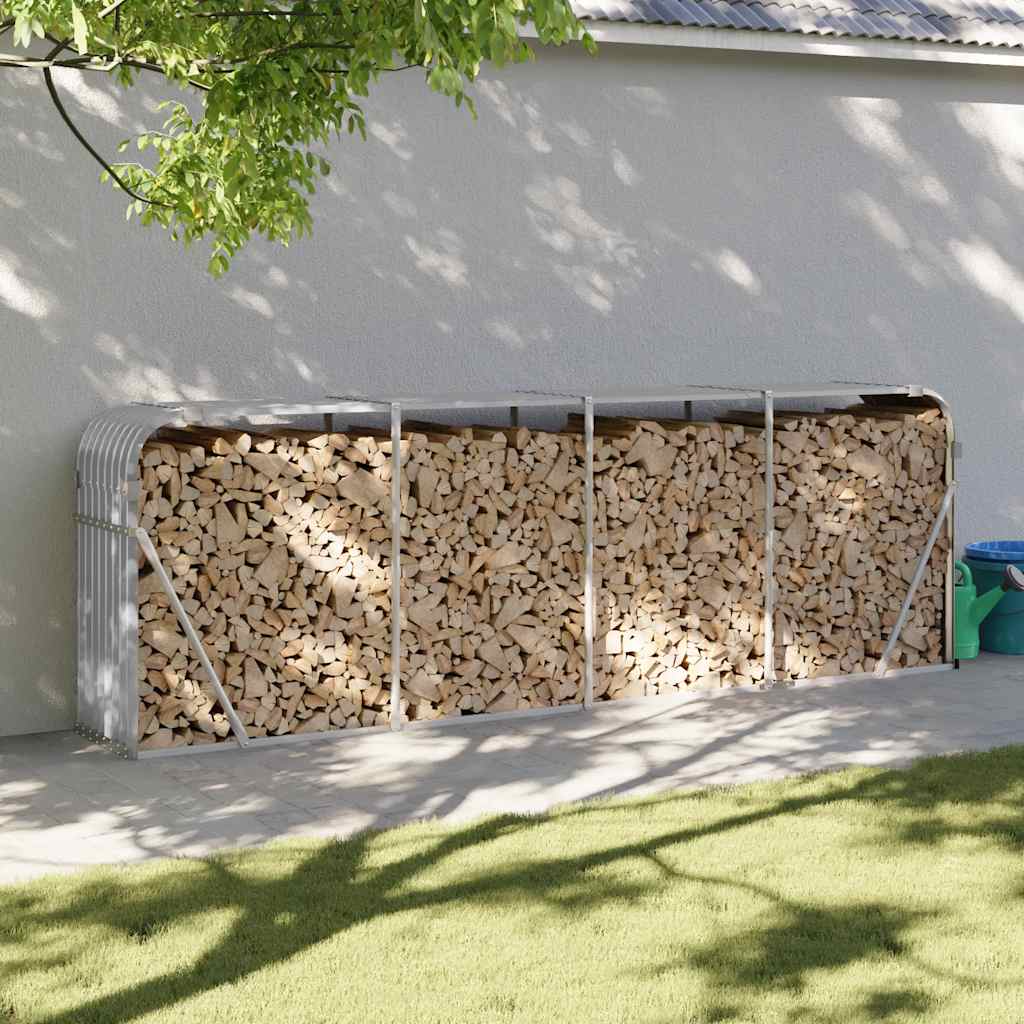 Log holder, light grey, 300x45x100cm, galvanized steel
