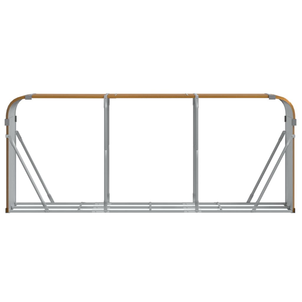 Log rack, wood-look, 234x45x100cm, galvanized steel