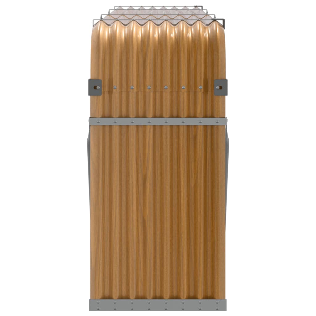 Log rack, wood-look, 234x45x100cm, galvanized steel