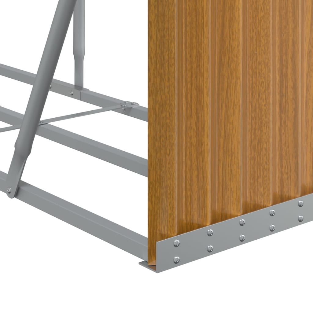 Log rack, wood-look, 234x45x100cm, galvanized steel