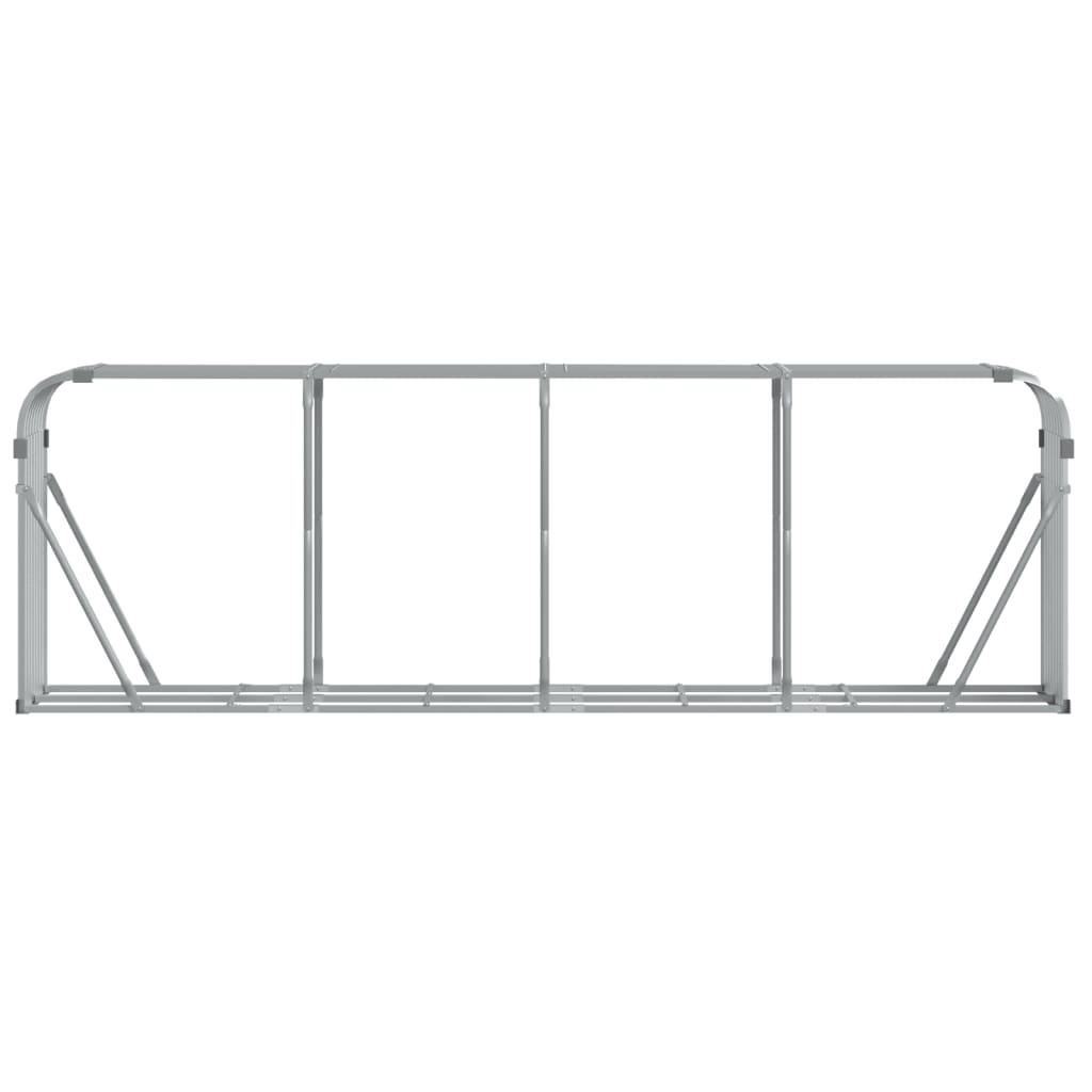 Firewood rack, silver, 300x45x100cm, galvanised steel