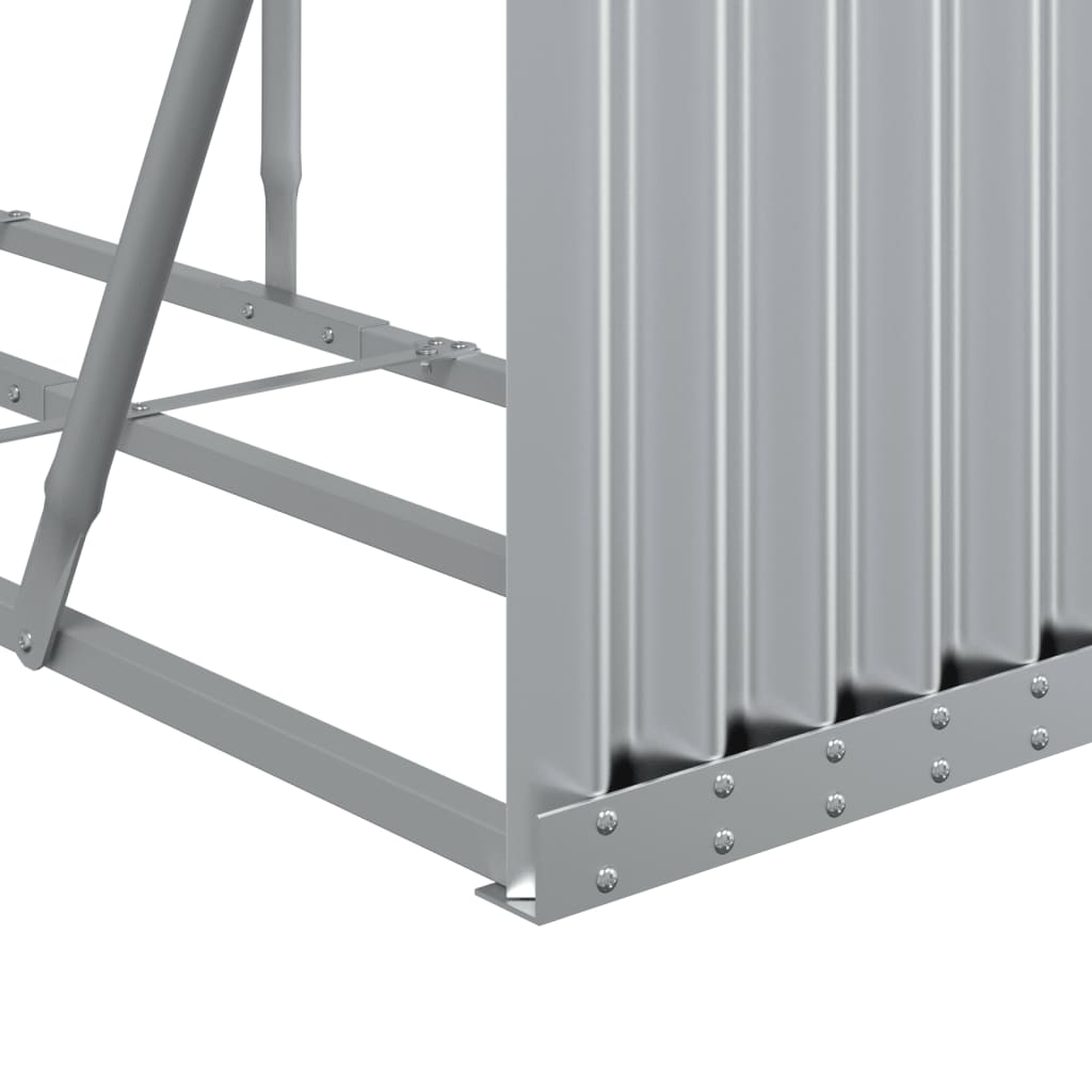 Firewood rack, silver, 300x45x100cm, galvanised steel