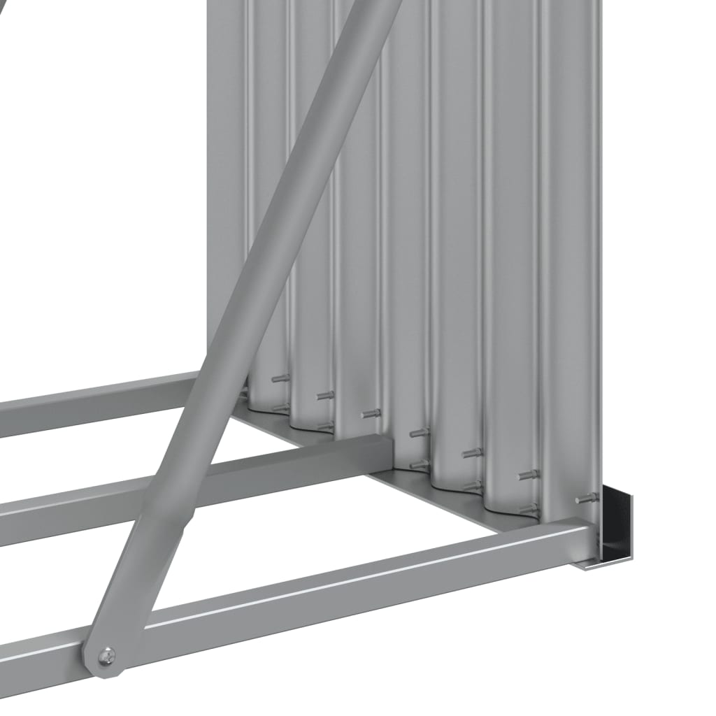 Firewood rack, silver, 300x45x100cm, galvanised steel