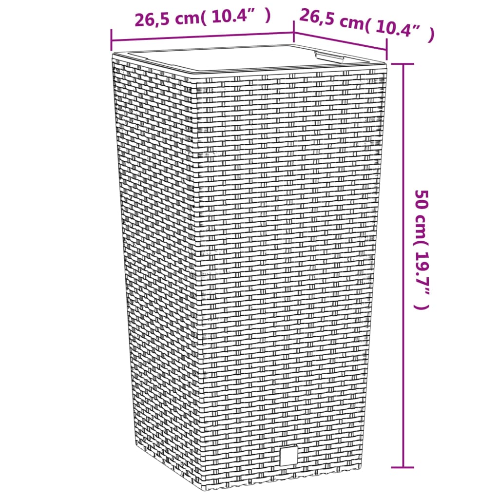 Lovelis su išimamu įdėklu, antracito, 11/26,5l, PP ratanas