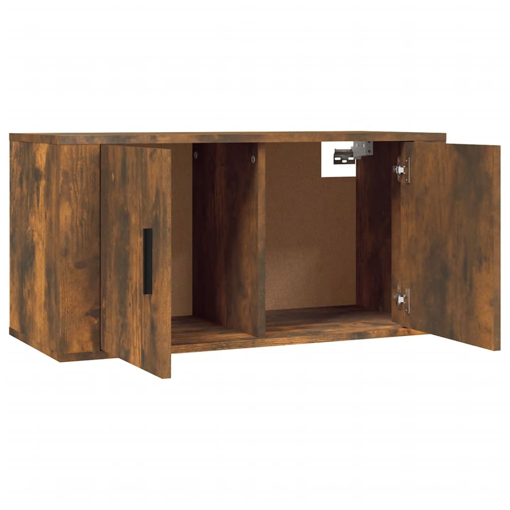 Wall-mounted TV cabinets, 2 pcs., smoky oak, 80x34.5x40cm