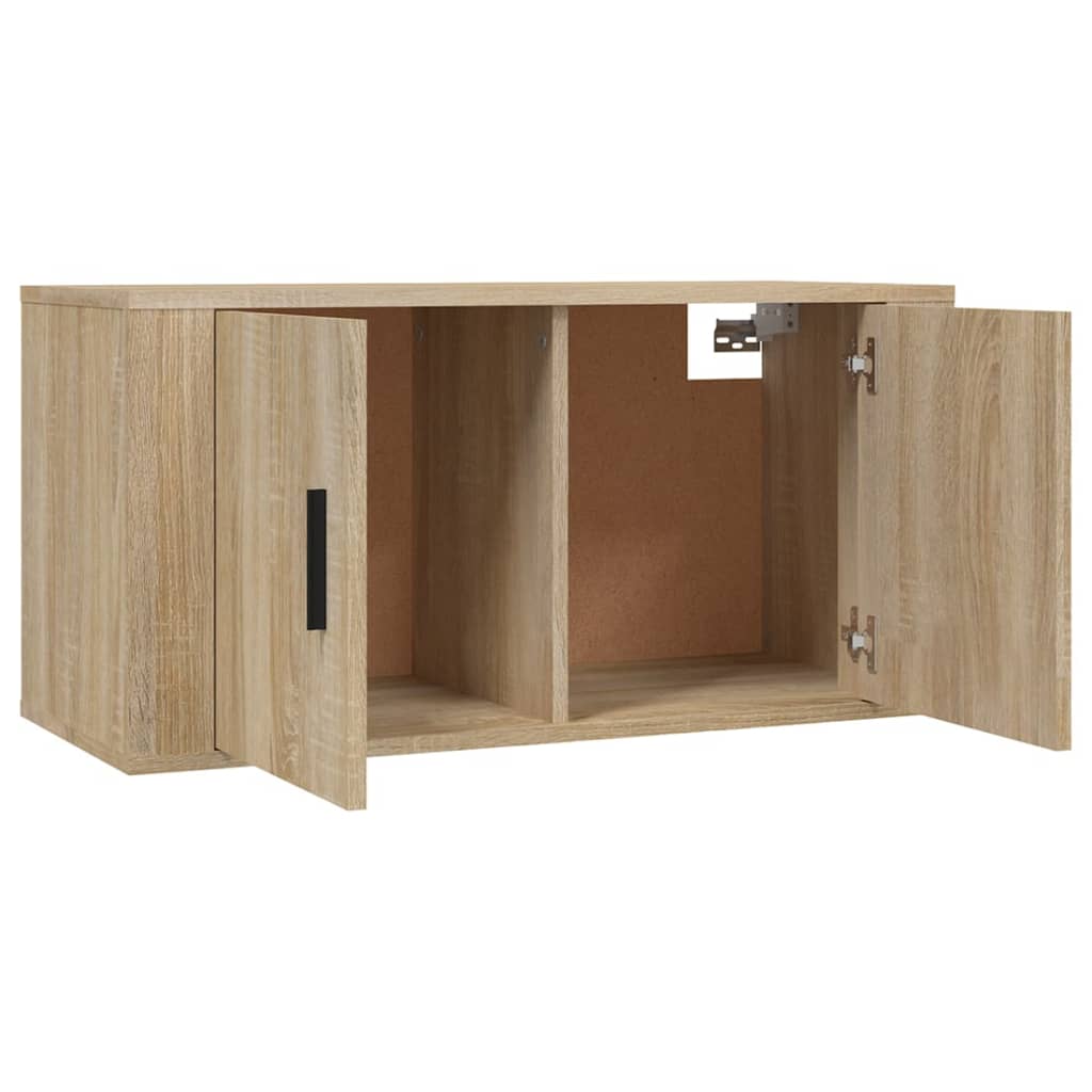 Wall-mounted TV cabinets, 3 pcs., oak, 80x34.5x40cm