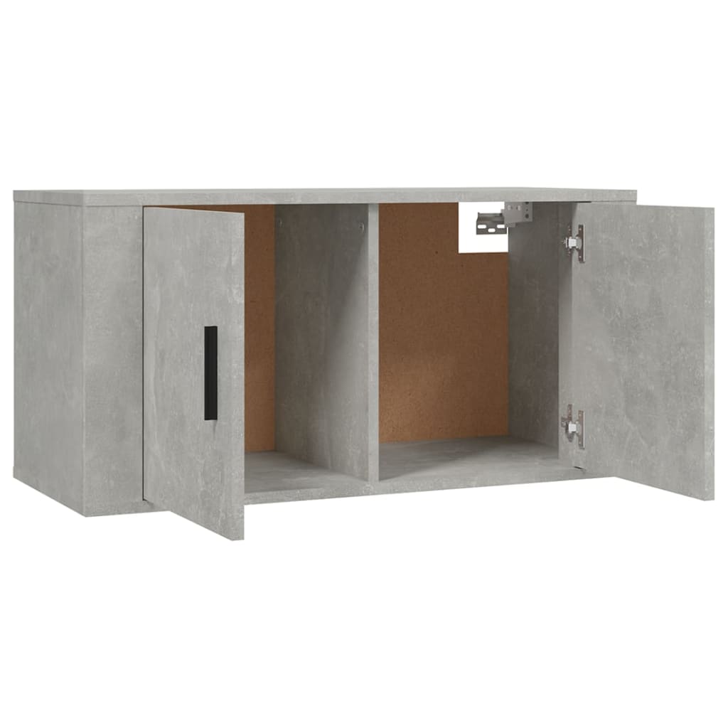 Sieninės TV spintelės, 3vnt., betono pilkos, 80x34,5x40cm