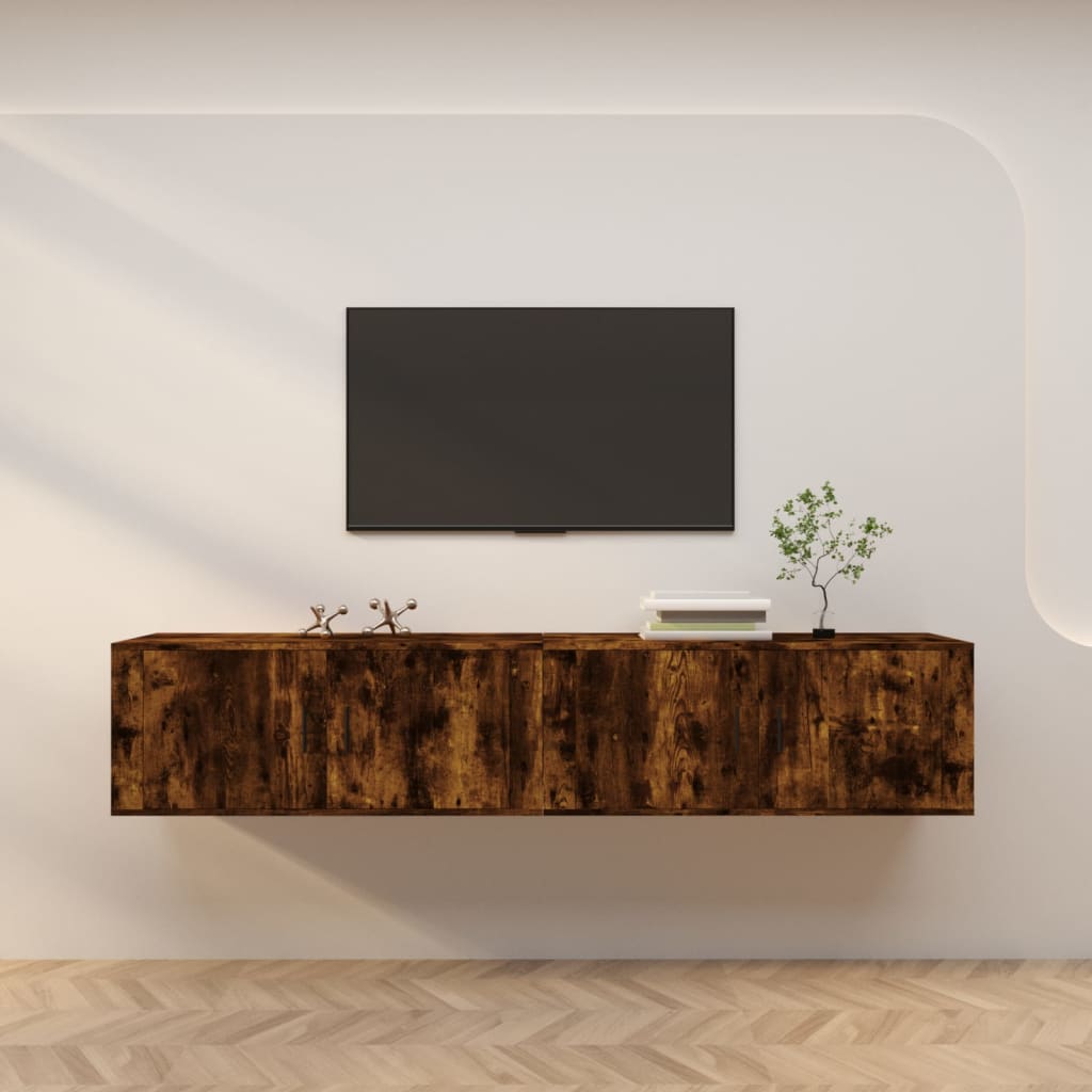 Pie sienas stiprināmi TV skapīši, 2 gab., dūmu ozols, 100x34,5x40 cm