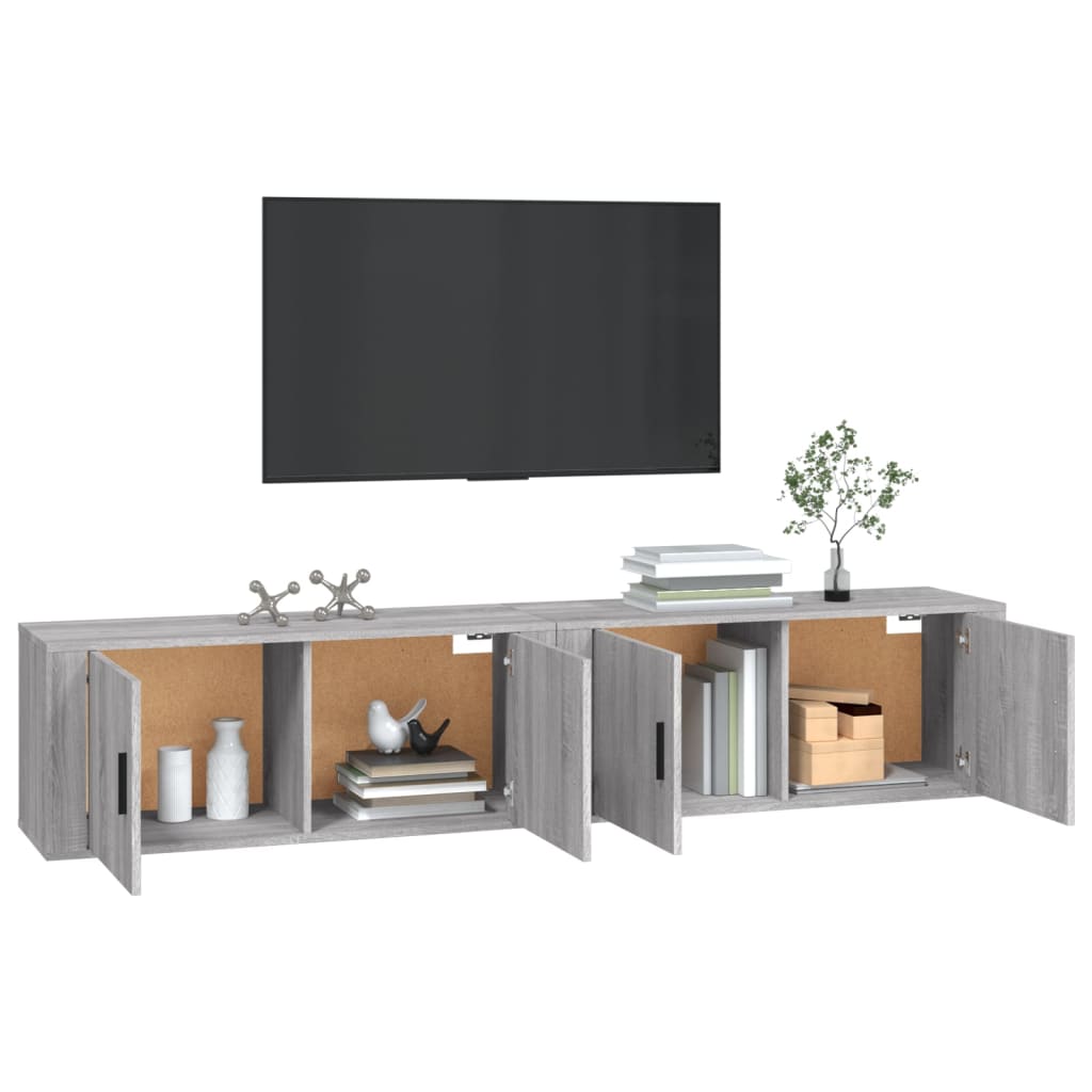 Sienas TV skapīši, 2 gab., pelēka ozola, 100x34,5x40cm