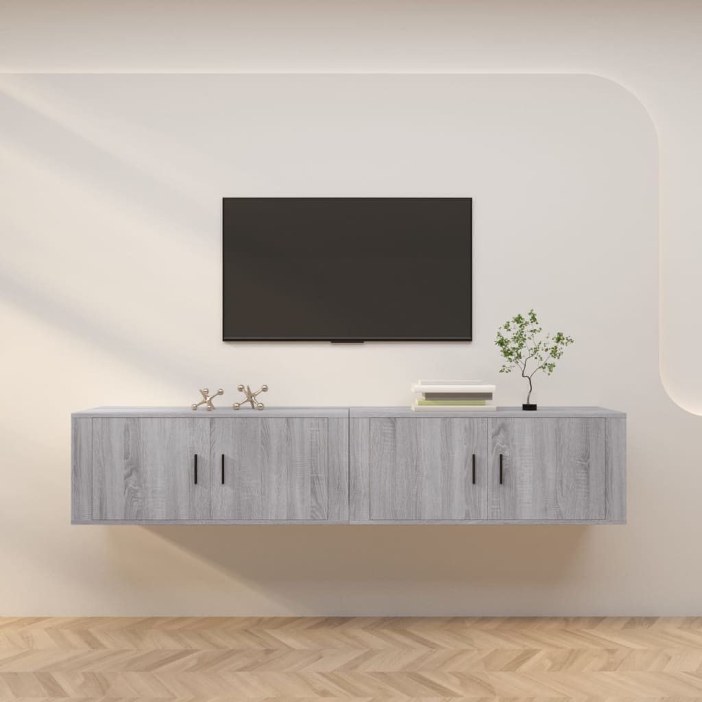 Sienas TV skapīši, 2 gab., pelēka ozola, 100x34,5x40cm