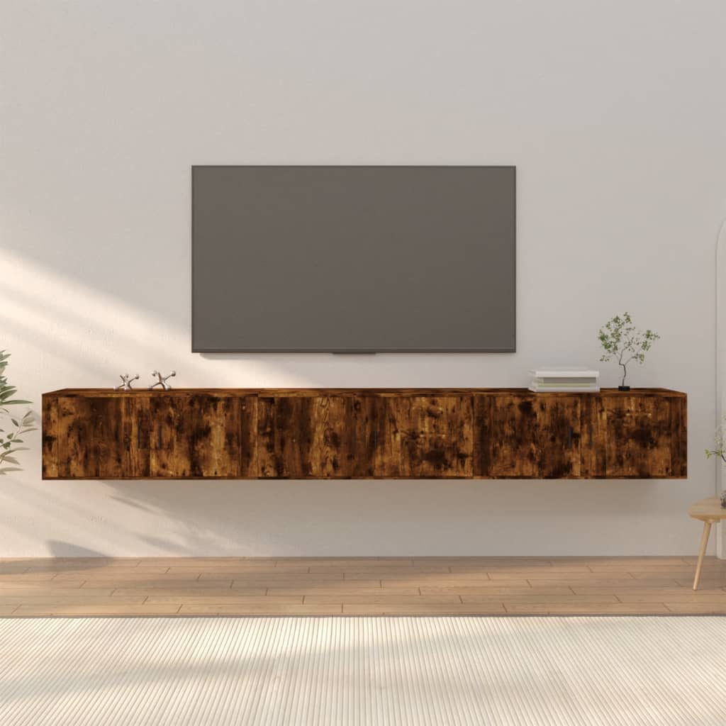 Sienas TV skapīši, 3 gab., dūmu ozola, 100x34,5x40cm